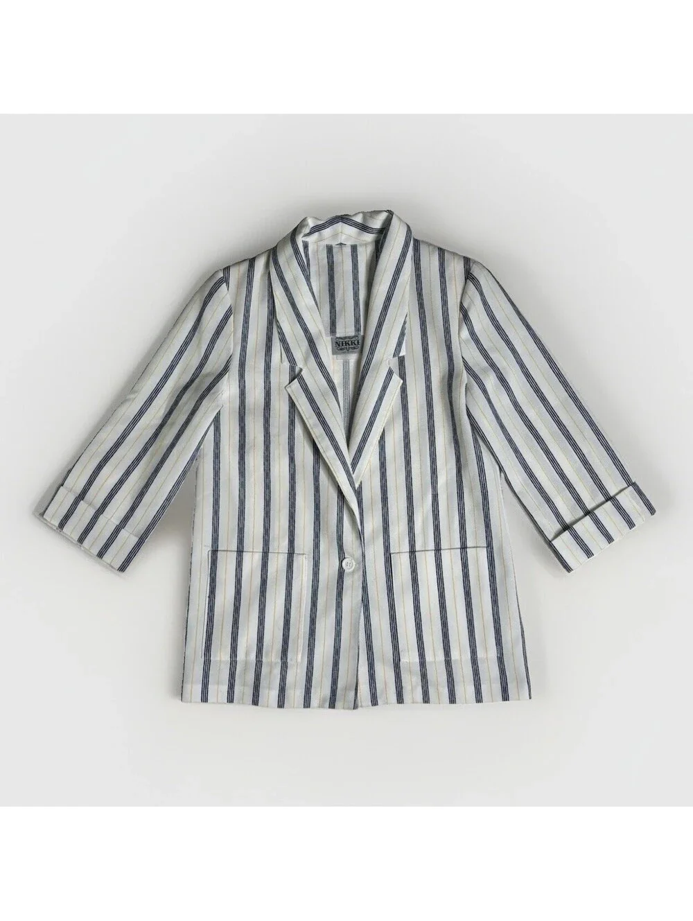 Vintage 1980s Nikki Striped Blazer - Made in USA, Nautical &